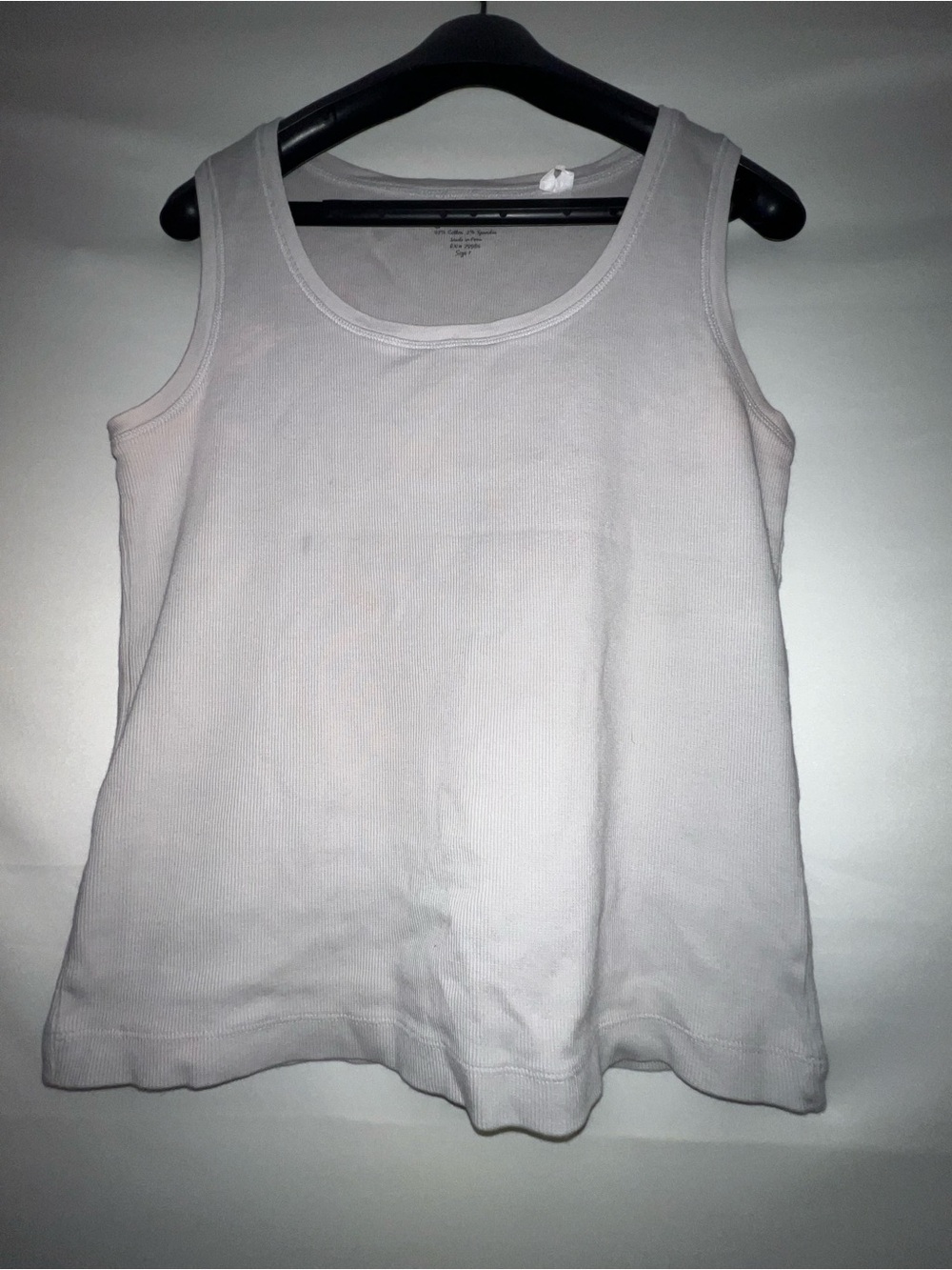 Chico's White Ribbed Scoop Tank